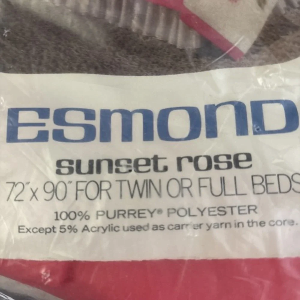 Gorgeous Vintage CHATHAM Blanket ESMOND Sunset Rose  72x90
